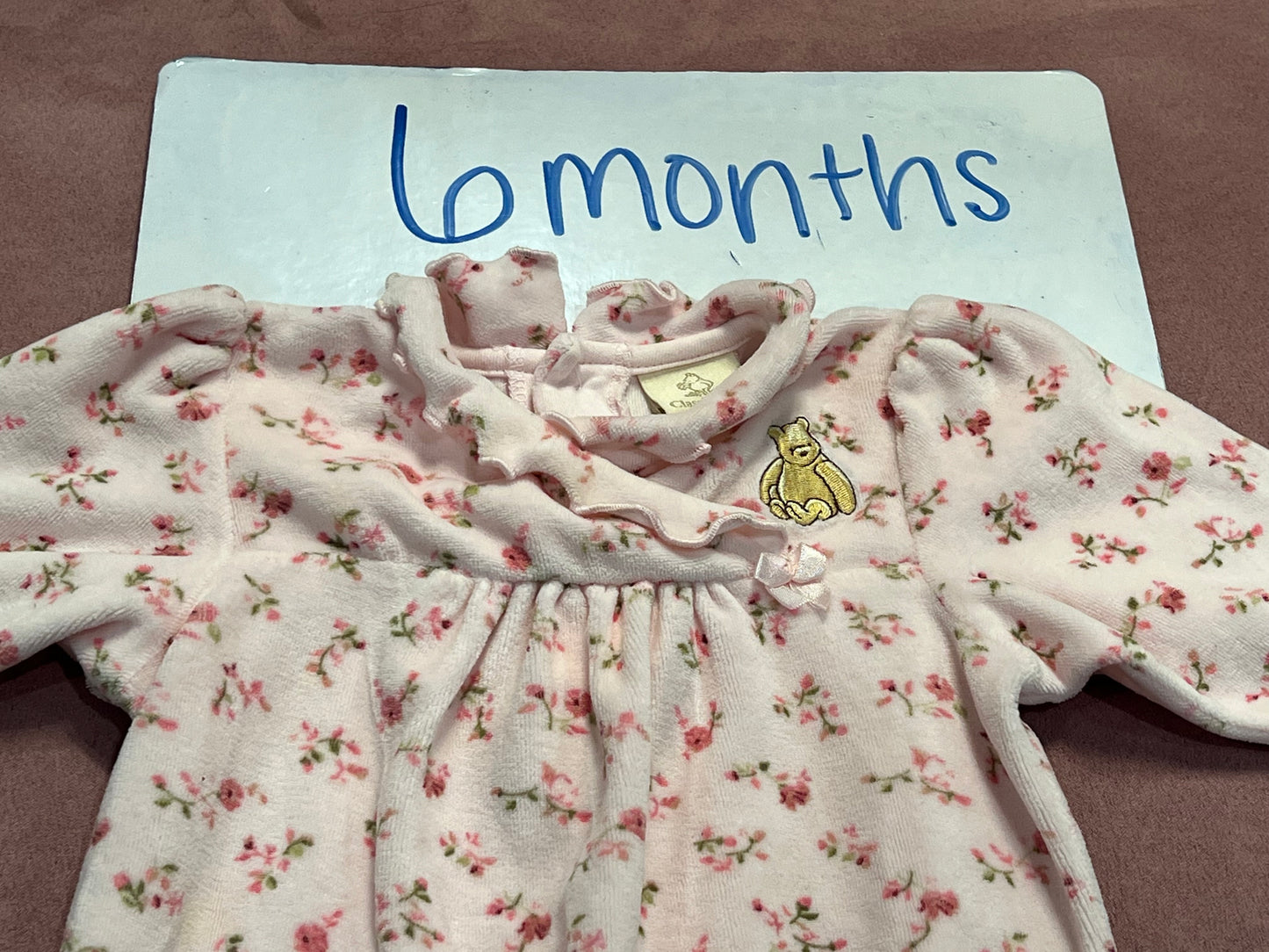 6 month girls vintage Winnie the Pooh velour outfit