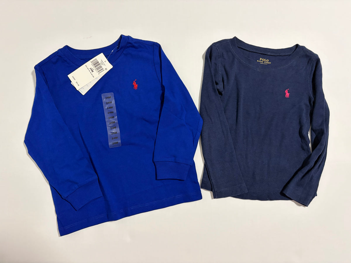 #27 Boys 24m Polo Ralph Lauren long sleeve tees