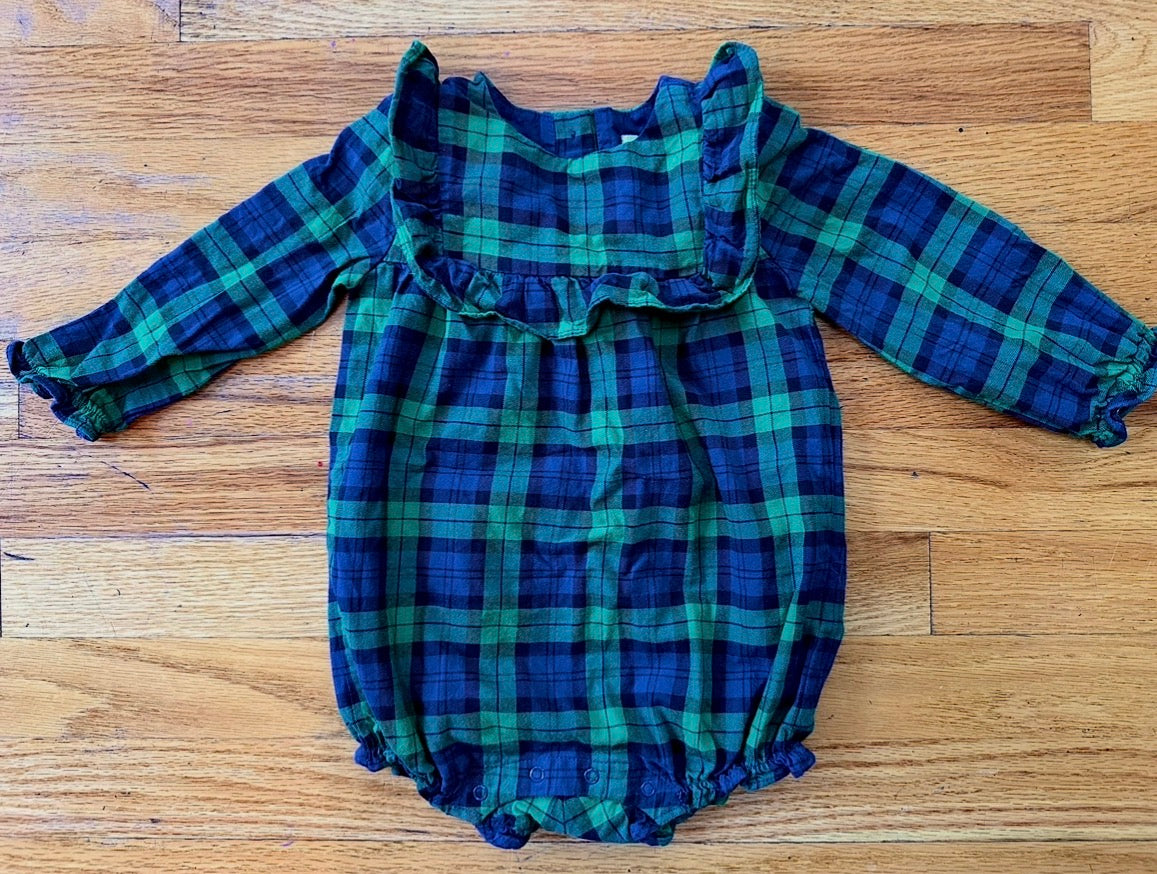 #104 Janie and Jack 12-18 mos Plaid Romper
