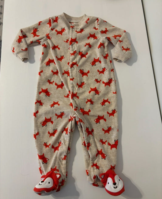 Seller #195 - Carter’s Boys Fox Print Button Up Sleeper - Size 3-6 Months