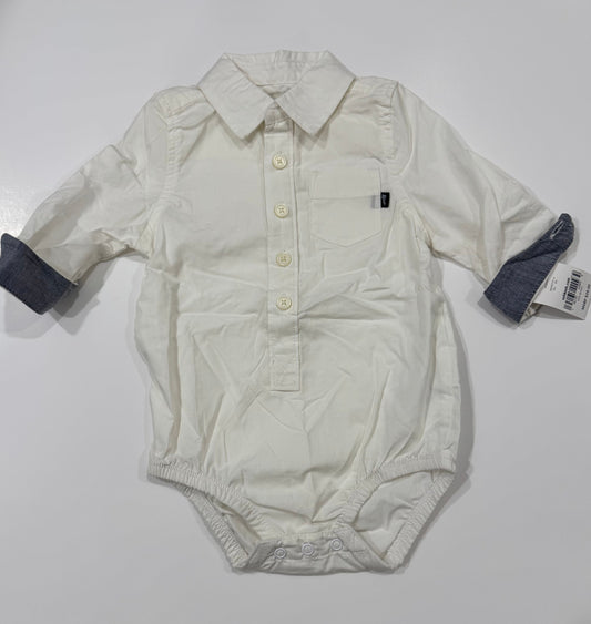 #38 NWT Baby B’gosh 9 Months Boys White Button Down Collared Onesie