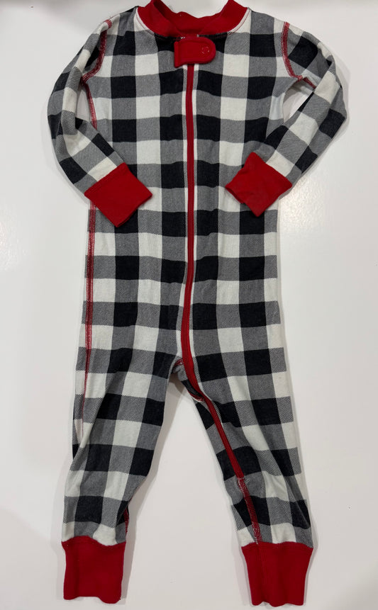 #38 Hanna Anderrson 2T Holiday Zippered Plaid Sleeper Pajamas