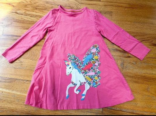 #104 Mini Boden size 5/6 Unicorn patch, twirl dress