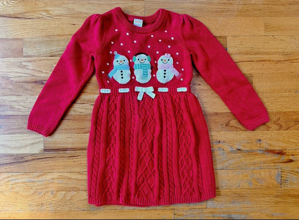 #104 Girl 6 Gymboree snowman dress size 6