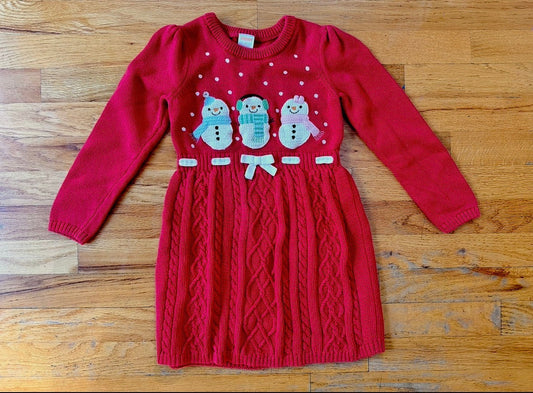 #104 Girl 6 Gymboree snowman dress size 6
