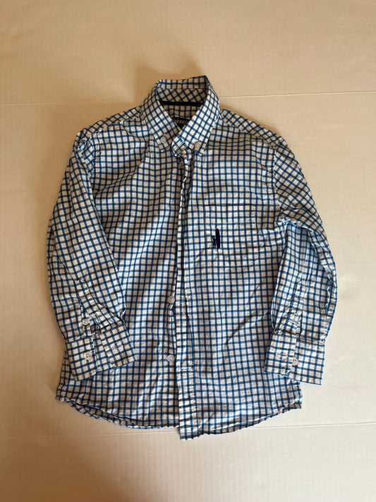 VGUC Johnny O blue/white button down. Boys size 4. PPU Mariemont