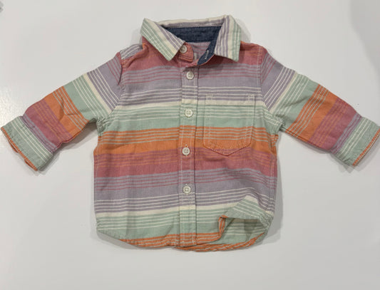 #38 Gymboree 0-3 Months Boys Striped Button Down Shirt