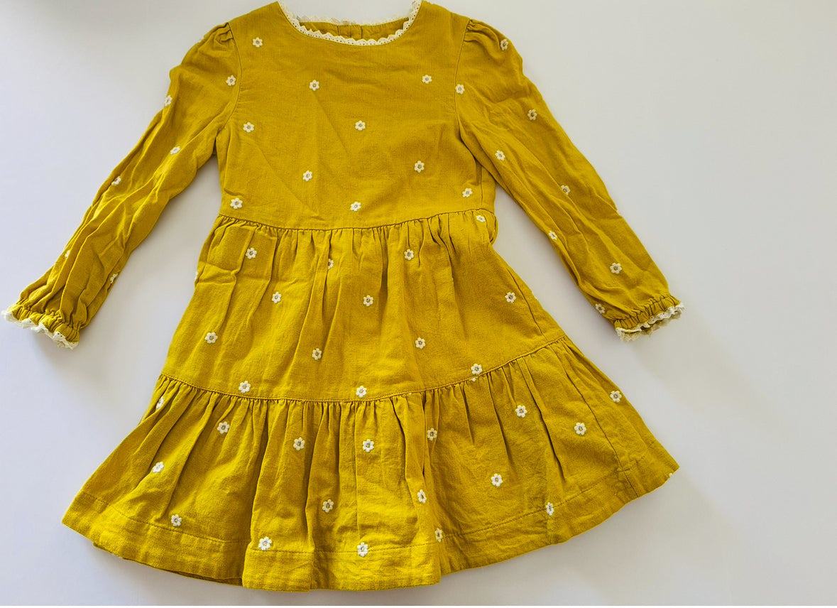 REDUCED #92 girls NEW BODEN  3/4 summer yellow flower dress