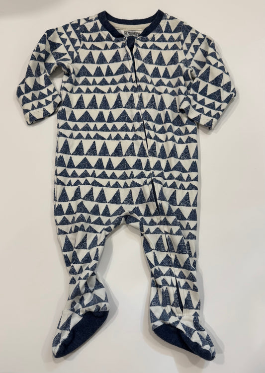 #38 Gymboree 3-6 Months Boys Footed Zippered Pajama