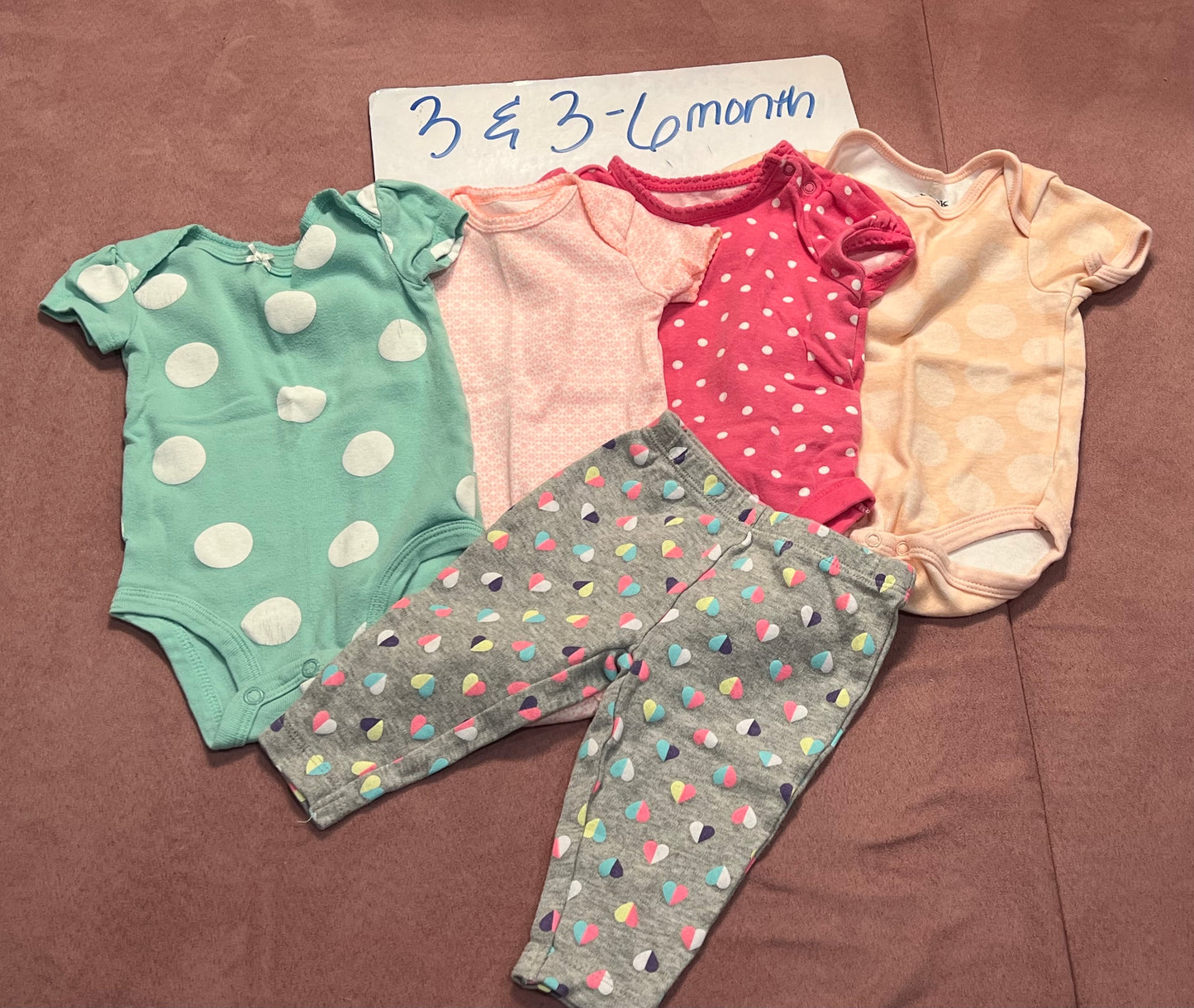 3 and 3-6 month Girls bundle (5)
