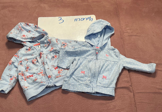 3 month girls zip up jacket set (2)