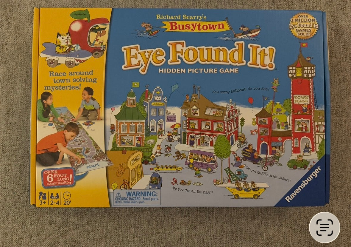 #92 busy town eye found it board game