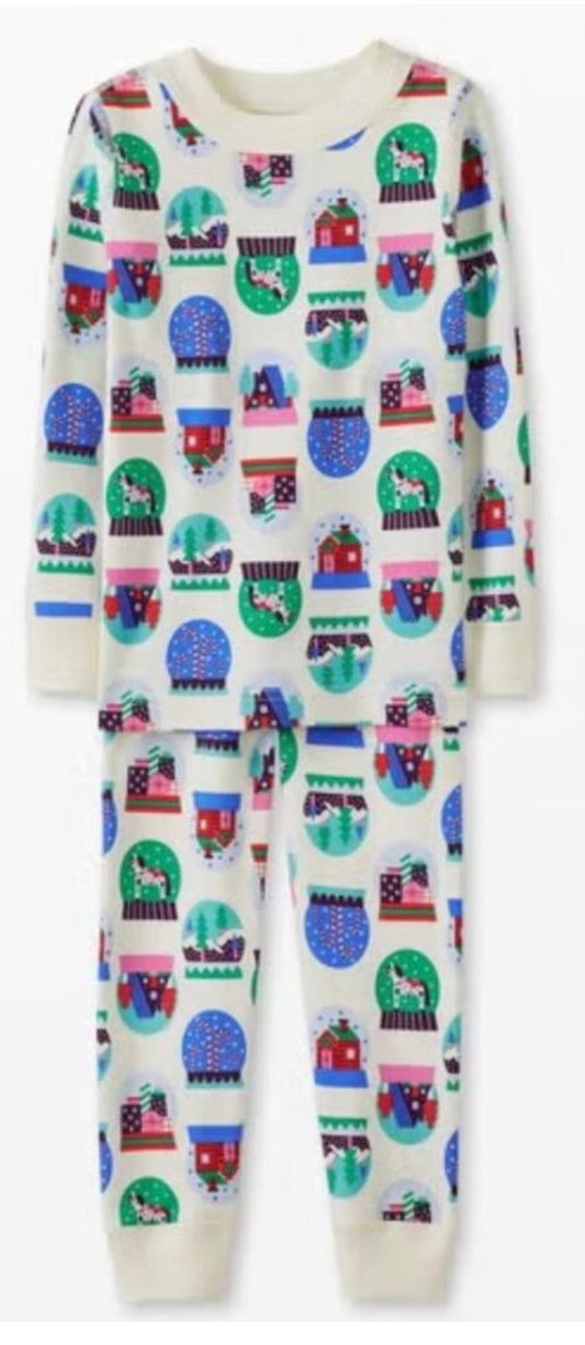 Hanna Andersson EUC kids snow globe pajamas, size 130 (8)