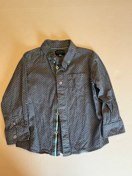 Seller 148 VGUC Andy and Evan blue/white button down. Boys size 5. REDUCED