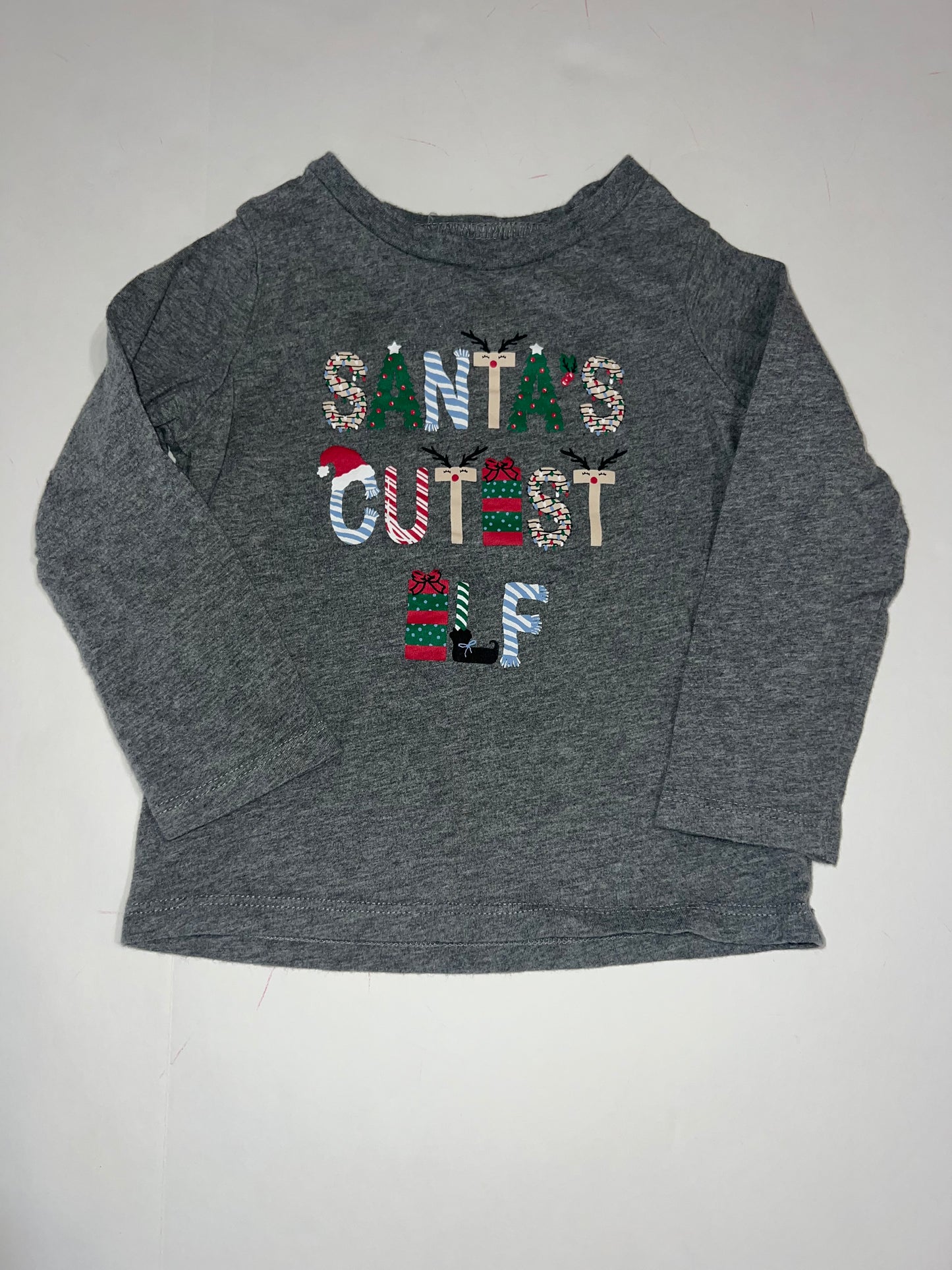 #78 boys or girls 24m first impressions santa's cutest elf shirt