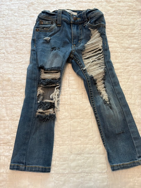 Seller 47 Levis hand-distressed jeans, 2T, EUC
