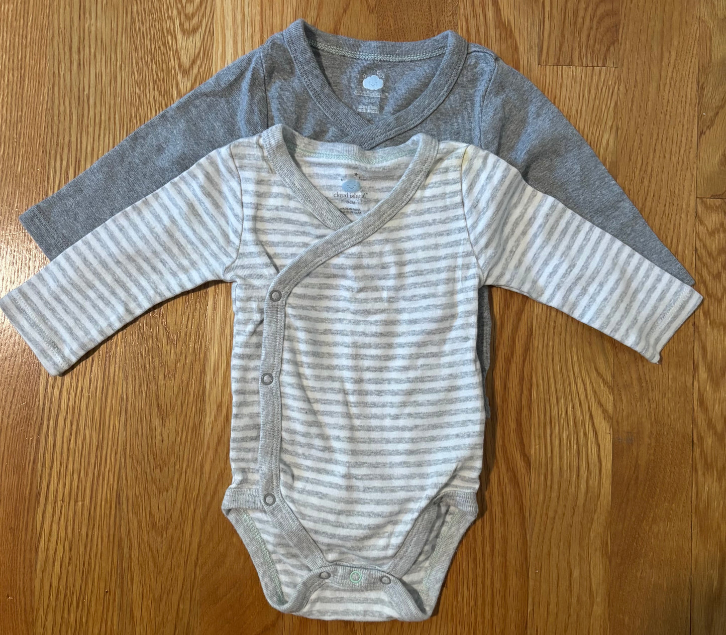 Seller #64 Cloud Island 0-3 Long Sleeve Onesies set of 2