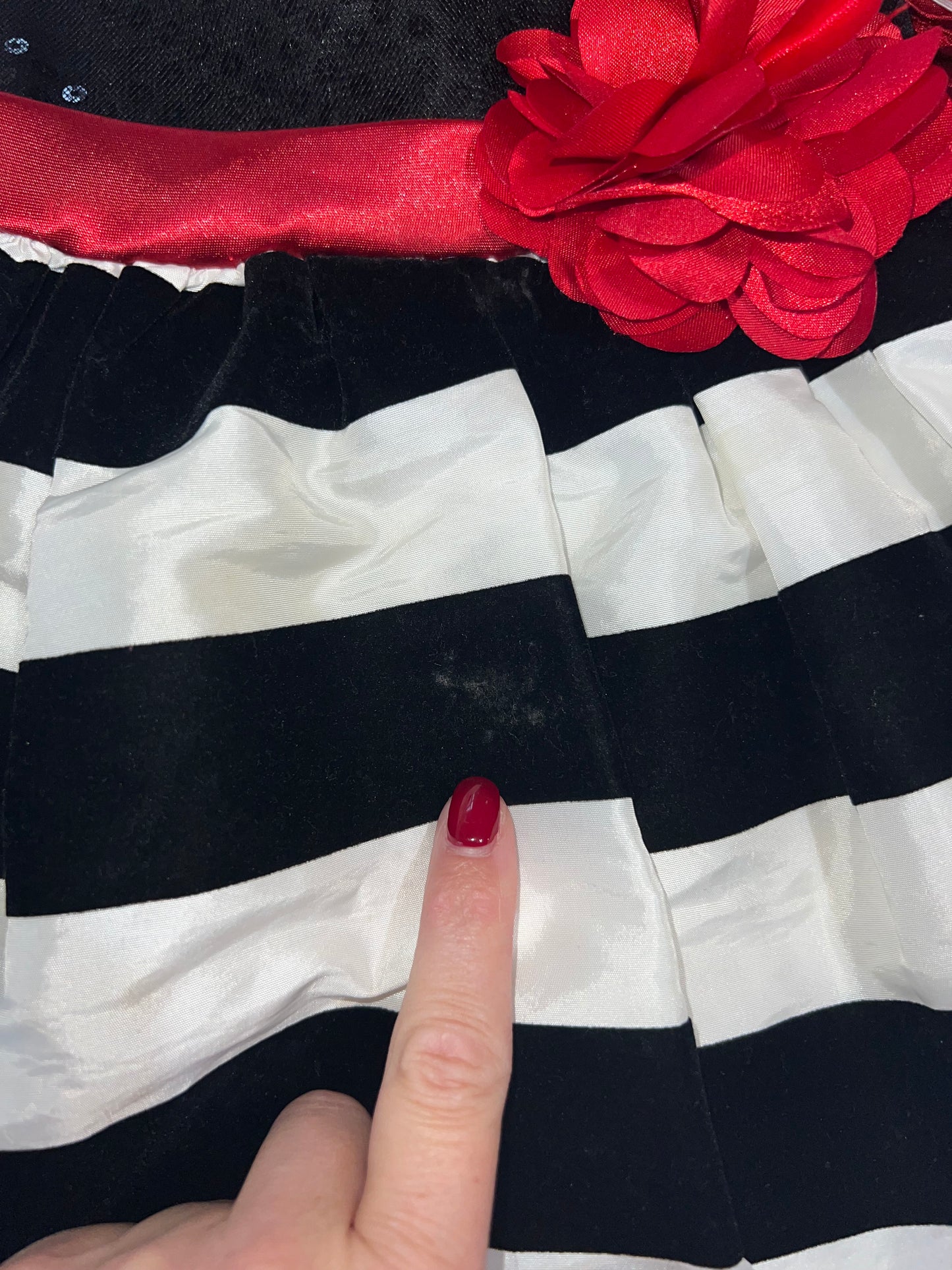 #78 girls 12 months Sweet Heart Rose velvet and sequin dress with matching diaper cover