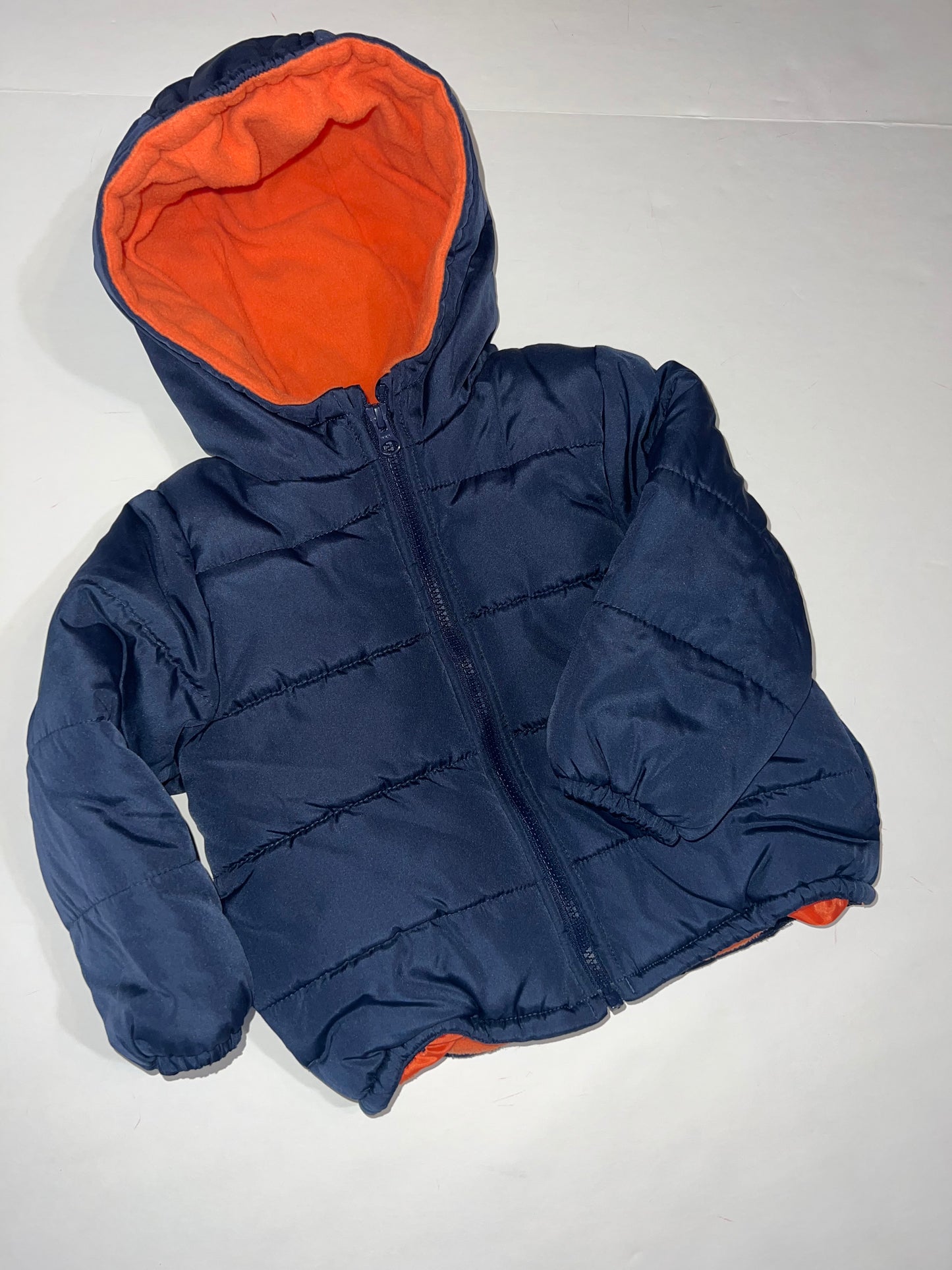 #78 boys 2T carters blue and orange winter coat