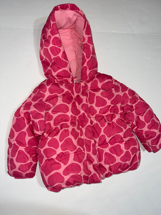 #78 girls 2T-3T Gymboree pink spotted winter coat