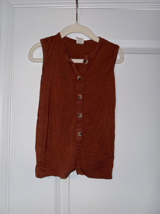 #106: 12-18m Kate Quinn Bamboo Rust Romper *REDUCED*