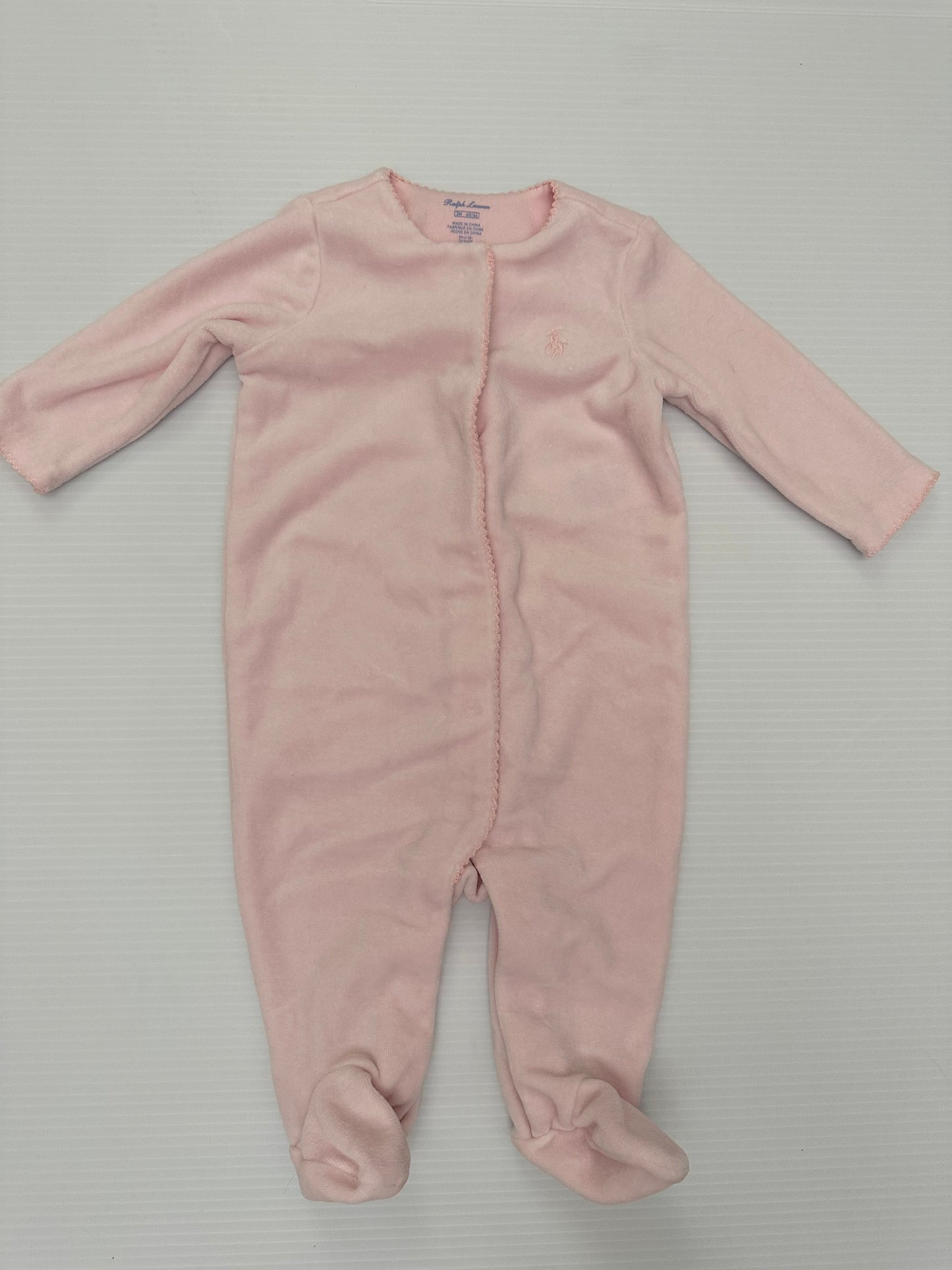 Seller #168 Ralph Lauren Girls 3m Velour Footed One Piece