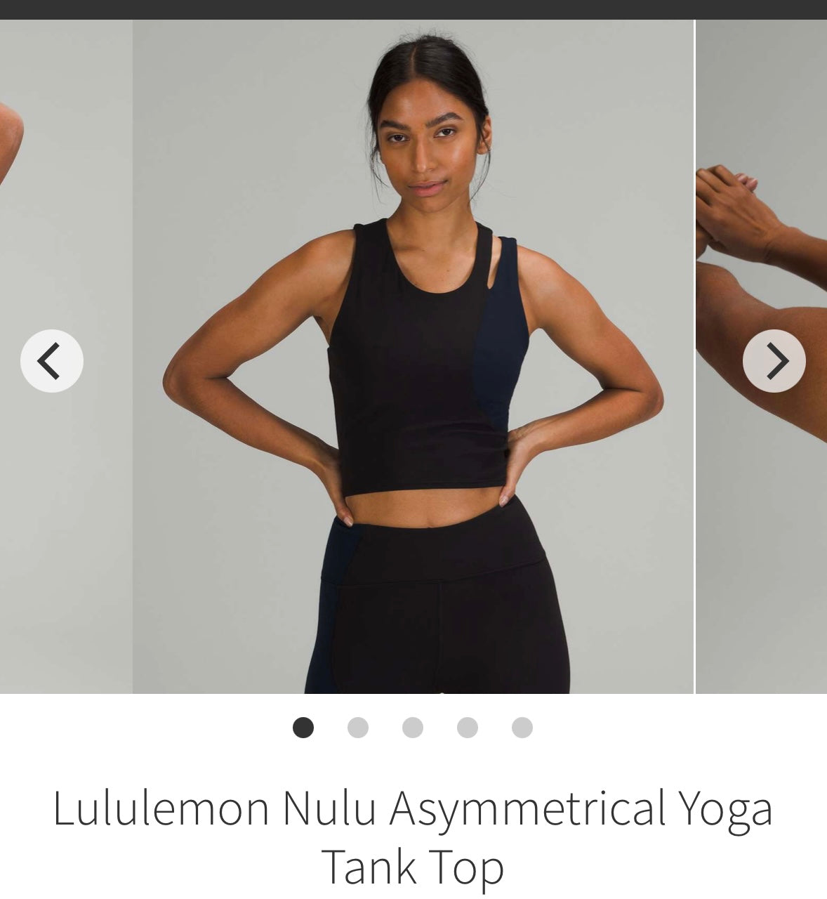 133 Lululrmon Sz 2 Nulu Assymetrical Tank Top