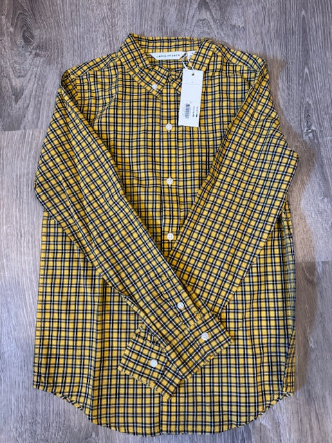 *Reduced* Janie and Jack Boys Yellow Plaid down Button Size 8 NWT