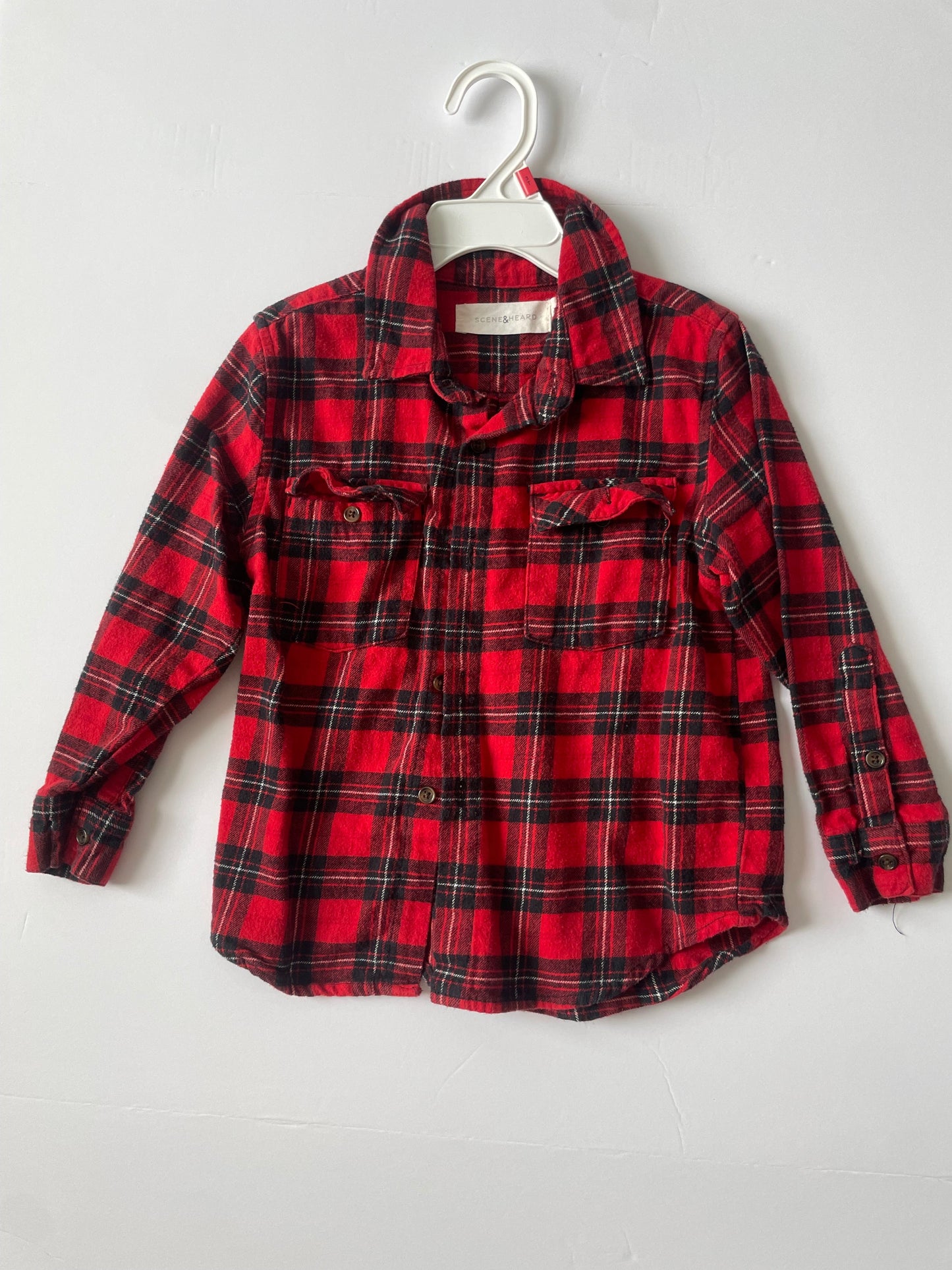 #3 Scene & Heard red flannel long sleeve boys size 4/5 - PRICE REDUCED