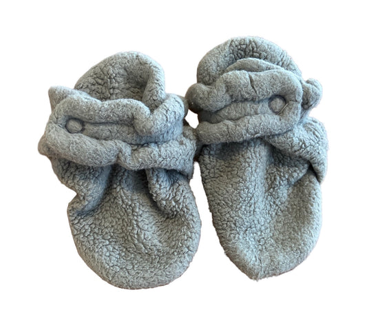 #33 Zutano Gray Fleece Baby Booties 12 Months
