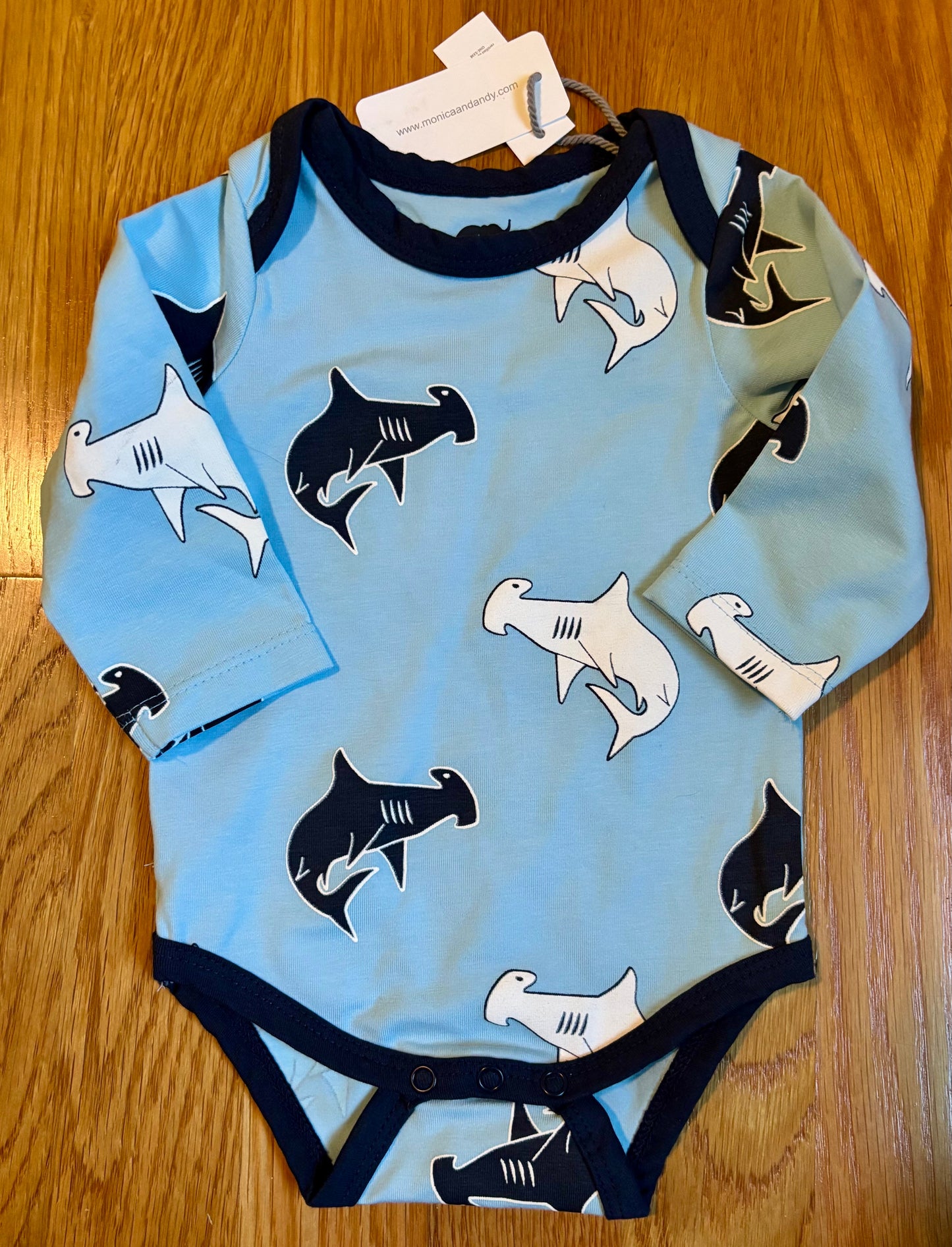 Seller #64 Monica + Andy Hammerhead and Cat & Jack 0-3M Long Sleeve Onesies - set of two