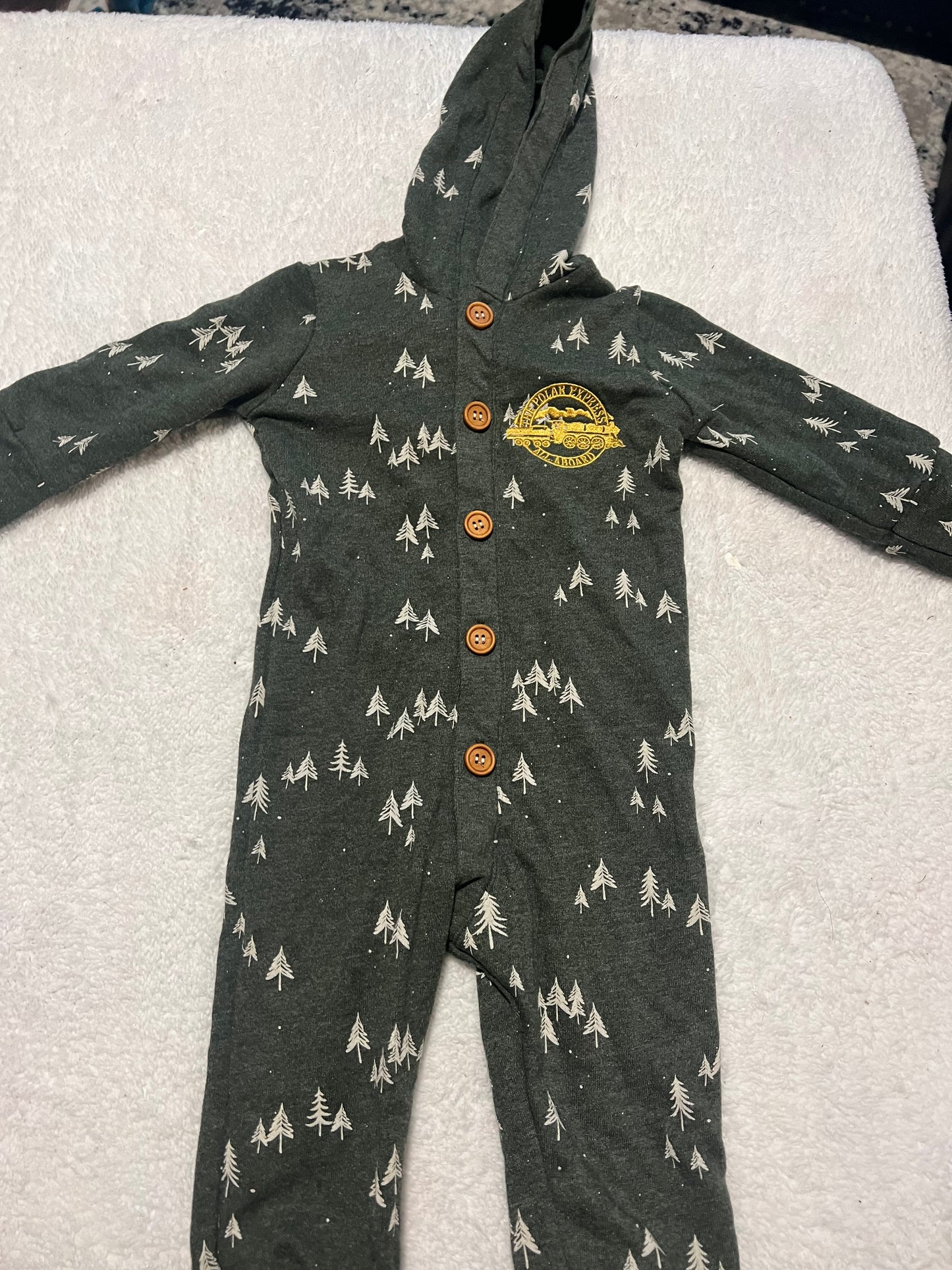 #48 Lulu and Roo The Polar Express Hooded Romper 12-18 Months