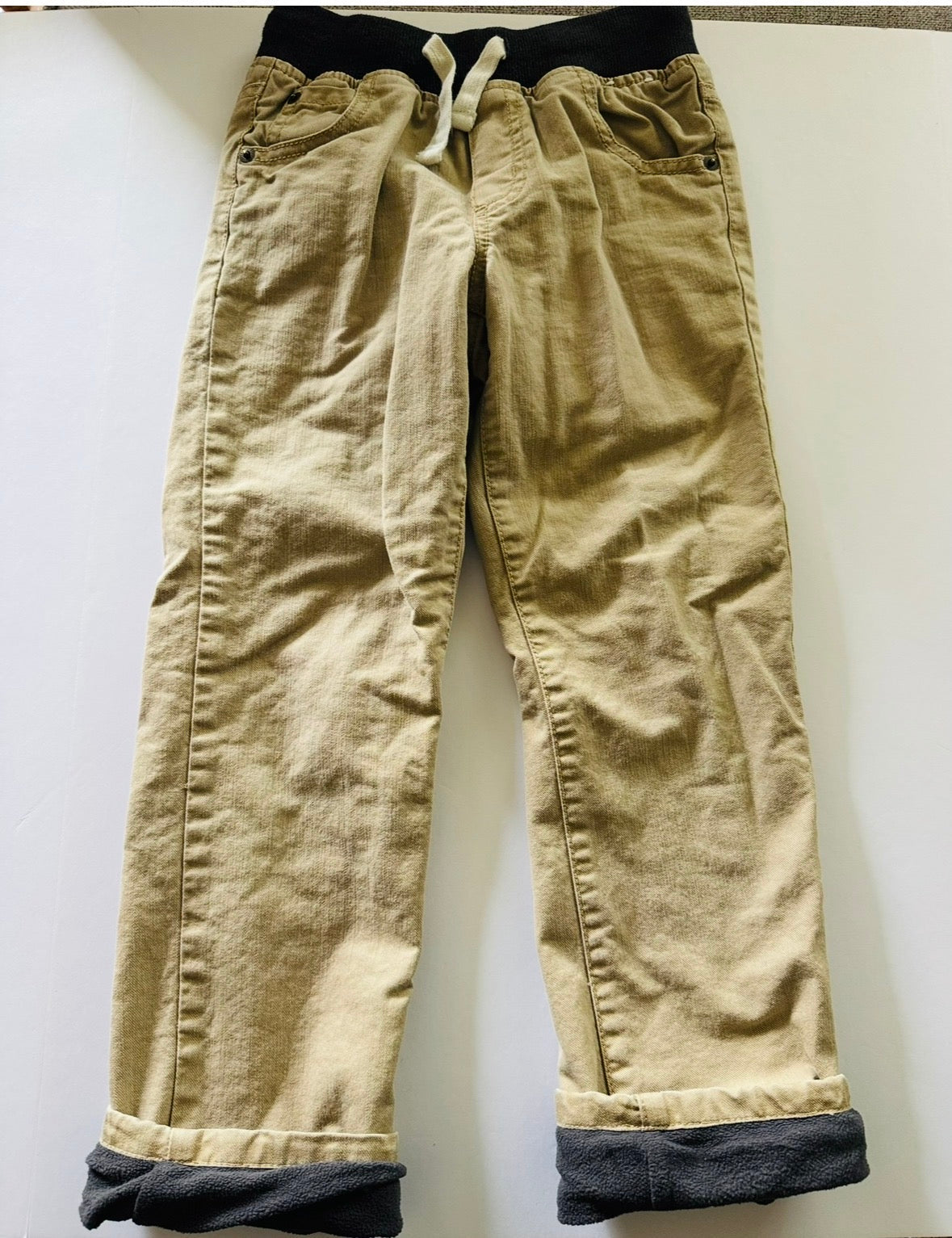 #92 boys 6 Gymboree fleece lined kacki pants