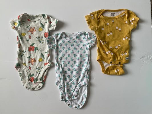 #3 Carters & Gerbers 3 peice floral onesie set girls size NB