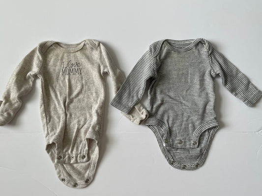 #3 Carters long sleeve onesies 2-piece Gender Neutral Size NB - PRICE REDUCED