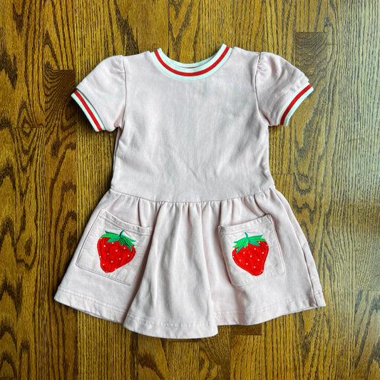 Seller #115 - Boden Girls 2-3Y Pale Pink Strawberry Pocket Dress, VGUC