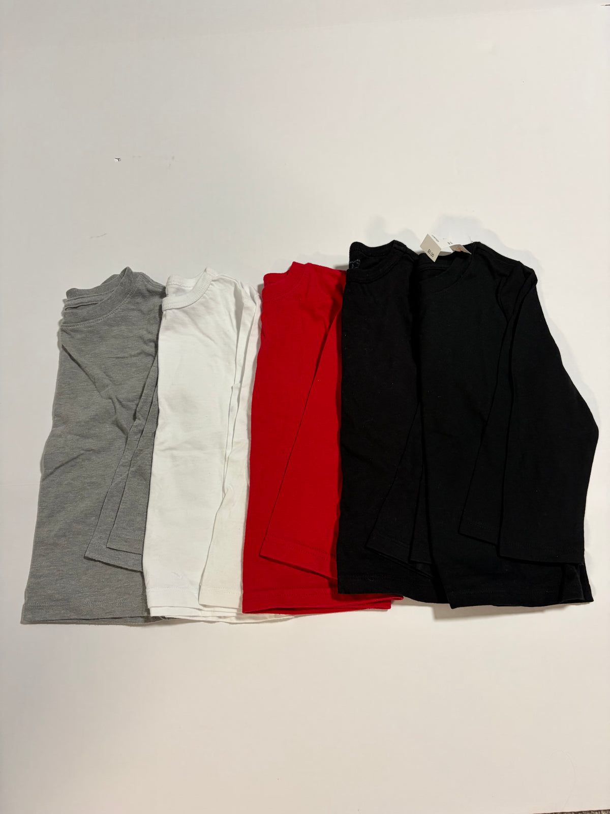 #27 Boys 2T solid long sleeve tee/undershirt bundle
