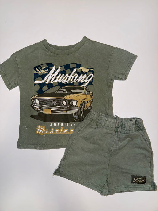 #106: 3T Green Acid Wash Ford Short Set *REDUCED*