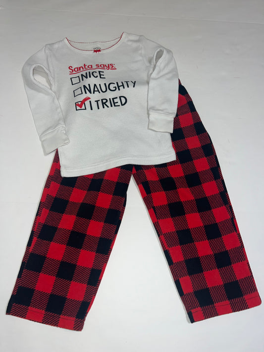#78 girls 3T Carters Christmas pajama set with fleece pants
