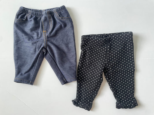 #3 Carters pants 2-pack girls size NB
