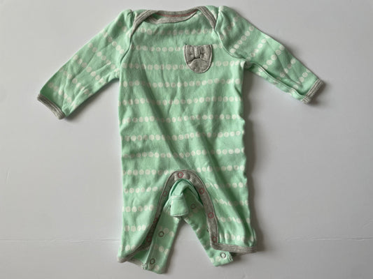 #3 Cloud Island blue polka dot long sleeve romper girls size NB