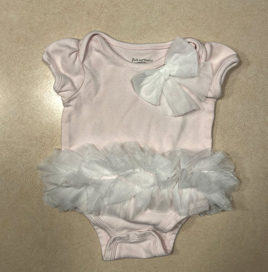 #143 First Impressions Pink Tutu Onesie Girls 3-6m