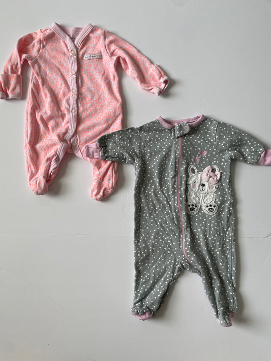 #3 Carters & Gerbers footed pajama 2-pack Girls size NB