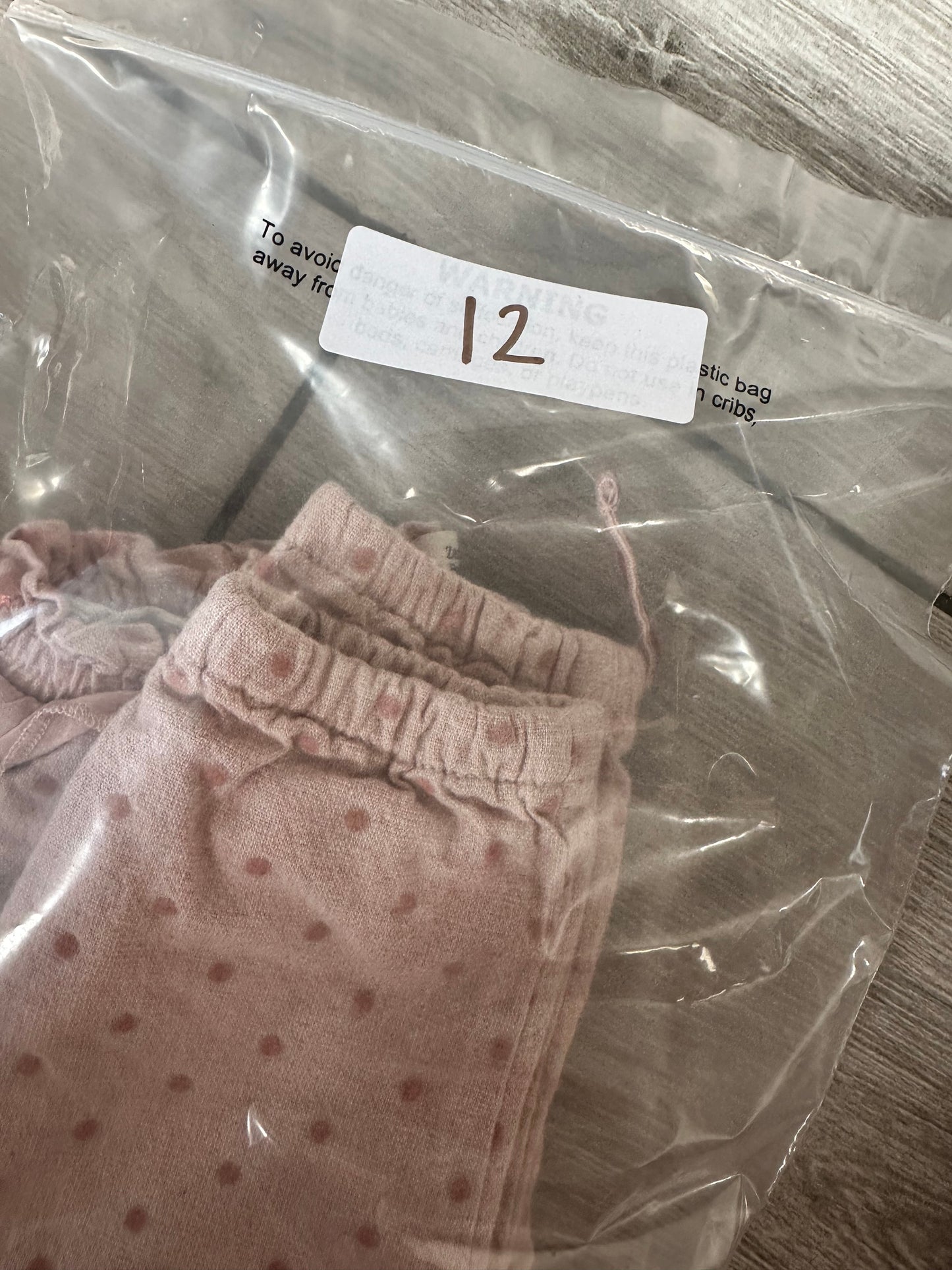 #111 Zara Baby Pink Polka Dot Double Lined Pant 12-18 Monthz