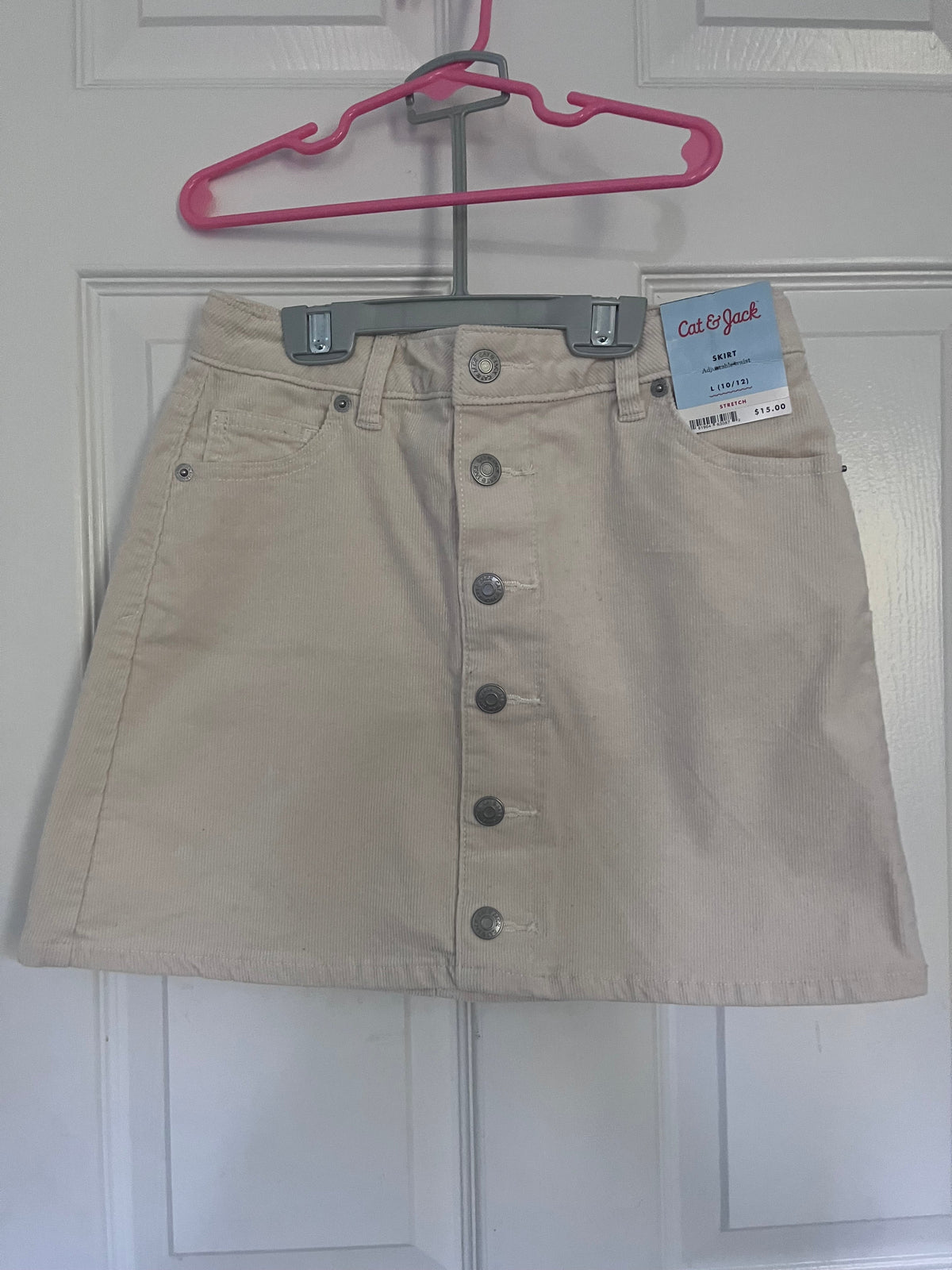 #125 Girls NWT Cat and Jack corduroy skirt  Size 10-12