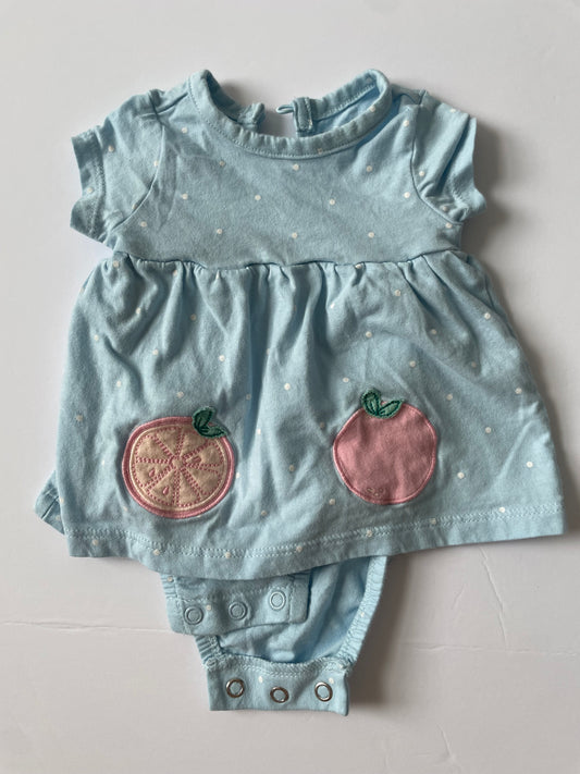 #3 Carters blue dress w/ fruit girls size NB