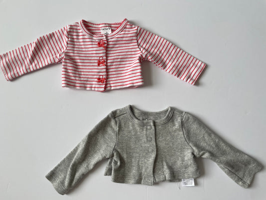 #3 Carters pink & gray cardigan 2-pack Girls size NB