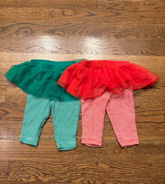 Seller #195 - Bundle of 2 Carter’s Baby Girls Skirt Pants - Size 3 Months