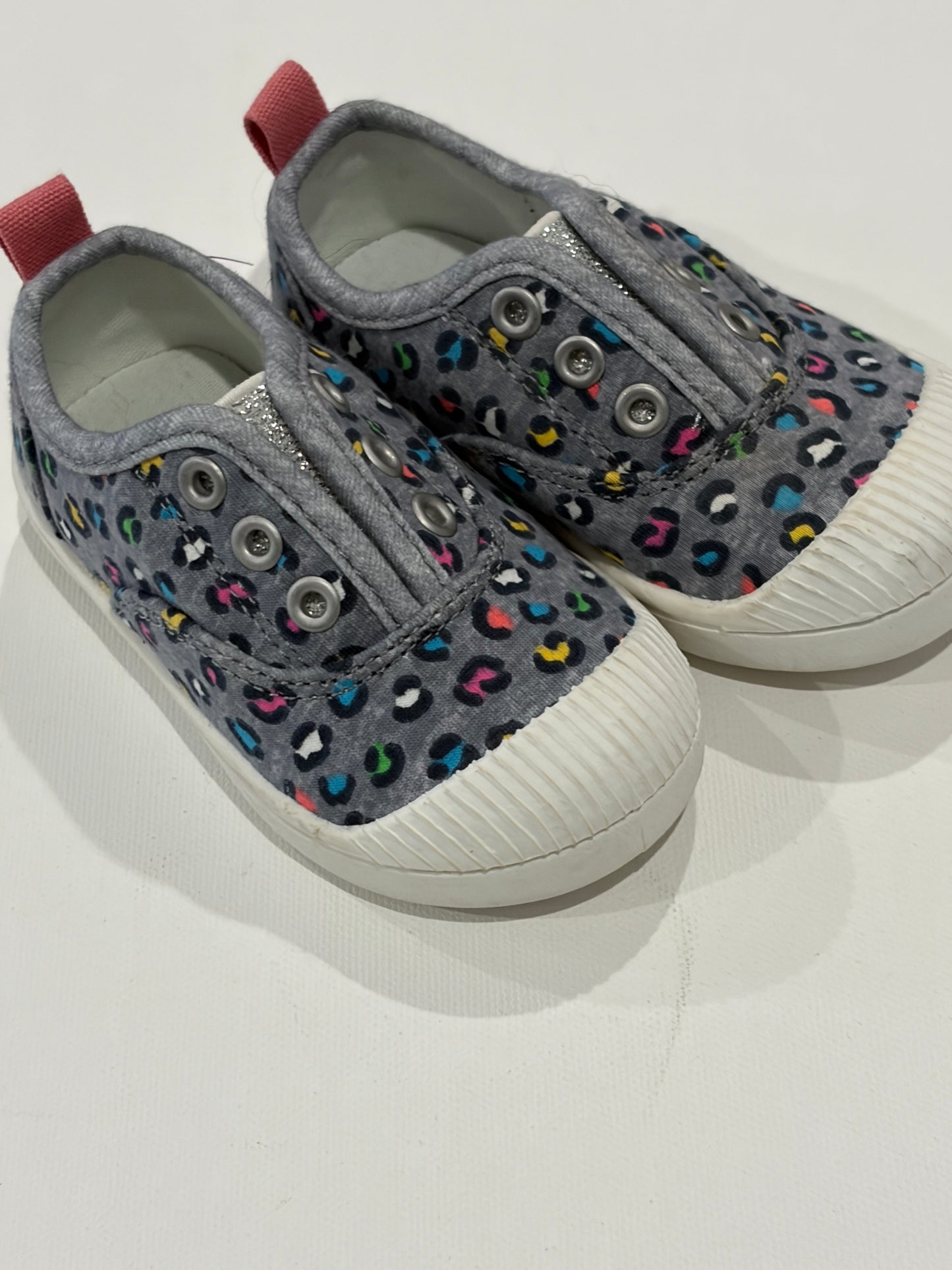 #103 Cat & Jack Rainbow Cheetah Slip On Shoes Size 5