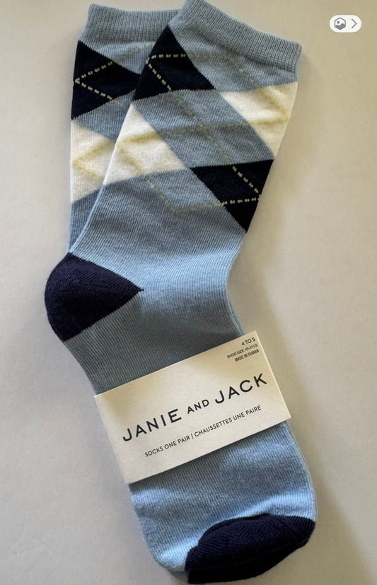 #92 boys 4/5 janie and jack blue NWT socks